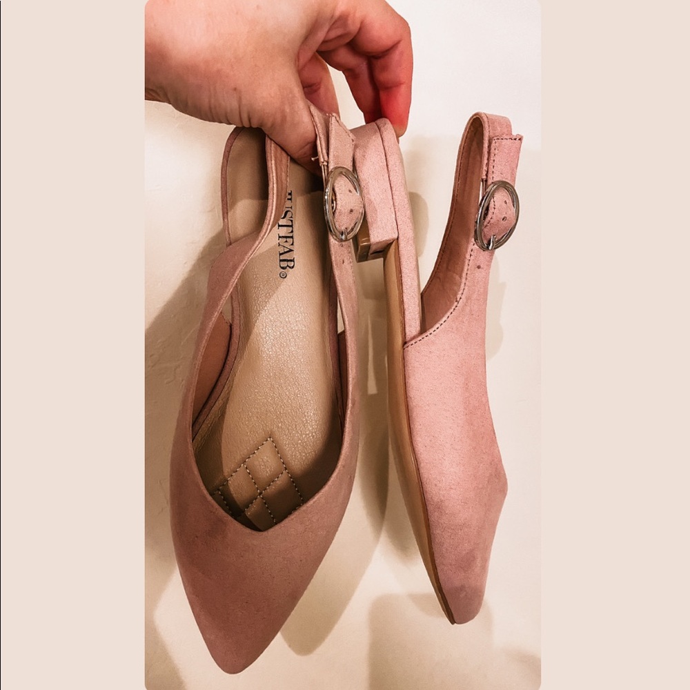 Pink Suede Slingbacks